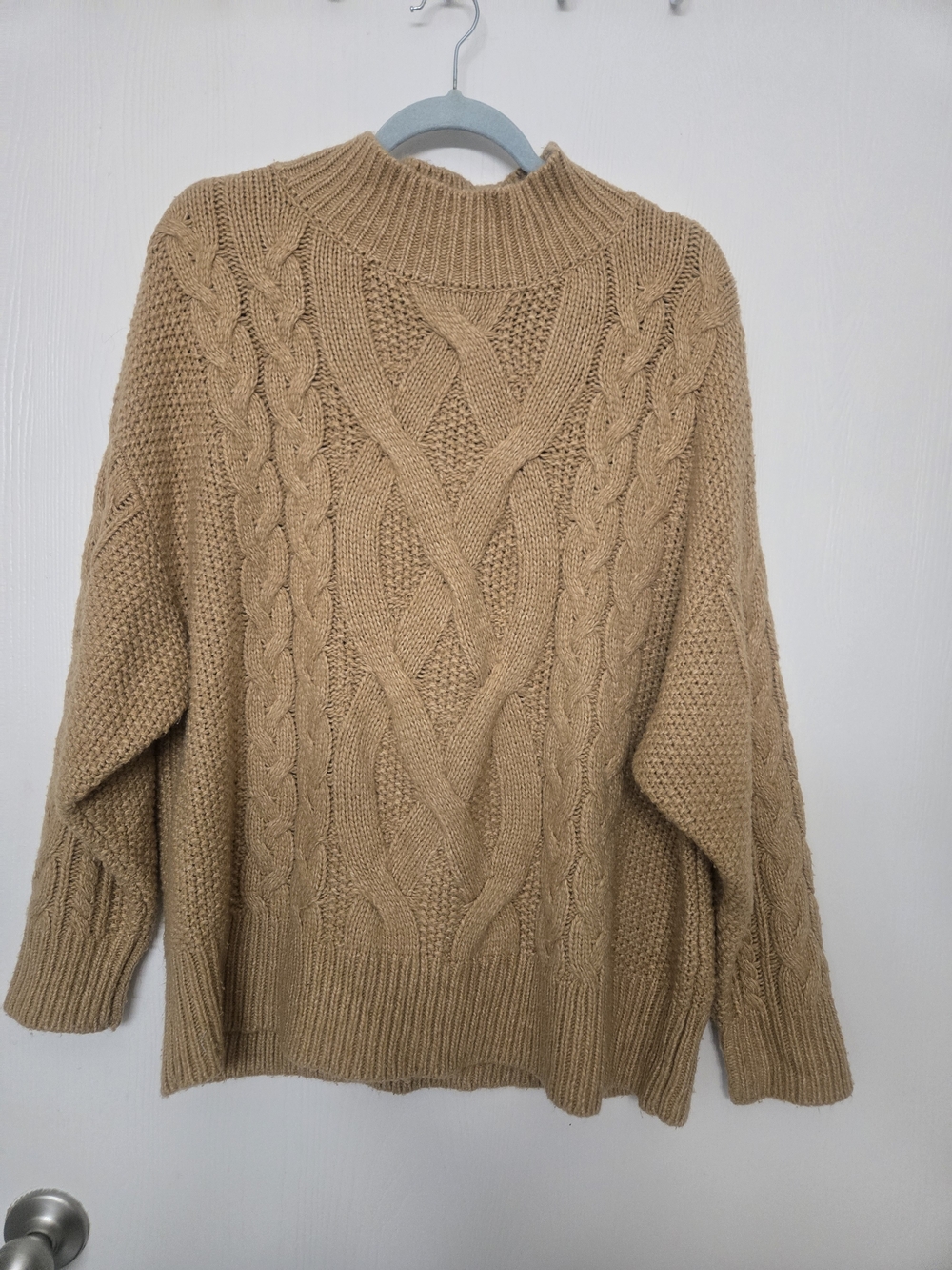 Ava & Viv Camel Cable Knit Turtleneck Sweater